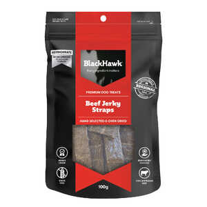 Black Hawk 100g Beef Jerky Straps Dog Treats | DTB9020