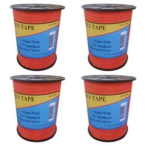 Thunderbird 4 Pack 400m x 12mm Electric Fence Poly Tape | Orange | EF-40CO
