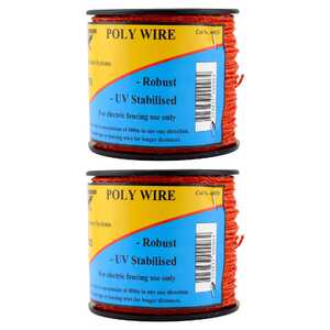 Thunderbird 2 Pack 200m Electric Fence Poly Wire | Orange | EF-40EO