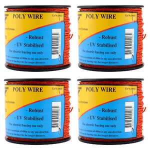 Thunderbird 4 Pack 200m Electric Fence Poly Wire | Orange | EF-40EO