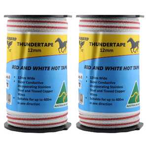 Thunderbird 2 Pack 200m x 12mm Electric Fence Thundertape Poly Tape | EF-48