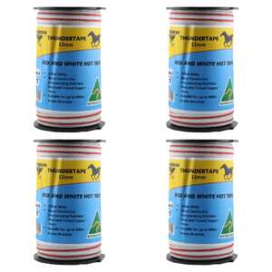 Thunderbird 4 Pack 200m x 12mm Electric Fence Thundertape Poly Tape | EF-48