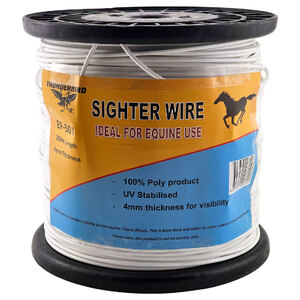 Thunderbird 4mm x 300m White Equine Horse Sighter Wire - Nylon