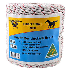 Thunderbird 200m Thunderbraid 5mm Electric Fence Wire | EF-64