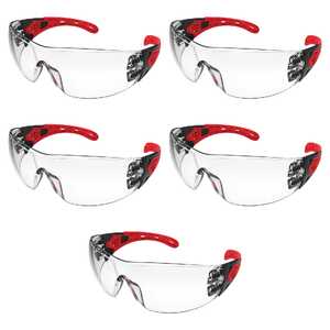 Maxisafe 5 Pack Evolve Safety Glasses With Gasket & Headband | Clear | EVO370-GH