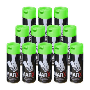 Marx 12-pack Spot and Survey Paint - Fluoro Green