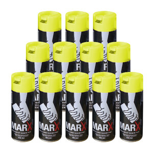 Marx 12-pack Spot and Survey Paint - Fluoro Yellow