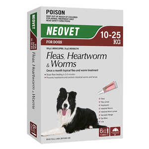 Neovet 6 Pack Fleas, Heartworm & Worms for Dogs (10 - 25kg) | FP006-3