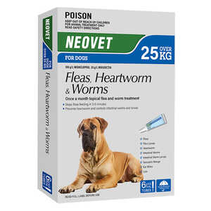Neovet 6 Pack Fleas, Heartworm & Worms for Dogs (Over 25kg) | FP006-4