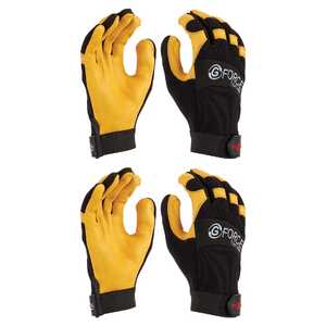 Maxisafe 2 Pack G-Force Leather Palm Mechanics Gloves | Extra Large | GML158-11