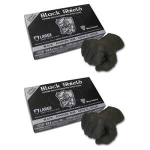 Maxisafe 200 Pack Black Shield Heavy Duty Nitrile Gloves | Large | GNB218-L
