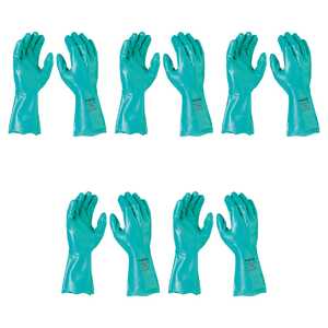 Maxisafe 5 Pack 33cm Green Nitrile Chemical Gloves | Medium | GNF127-08