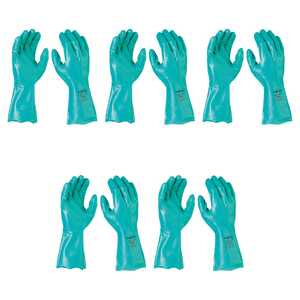 Maxisafe 5 Pack 33cm Green Nitrile Chemical Gloves | Large | GNF127-09