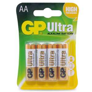 GP Batteries 4 Pack 1.5V Ultra Alkaline AA