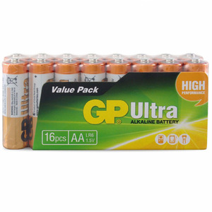 GP Batteries 16-Pack 1.5V Ultra Alkaline AA Battery Bulk Buy