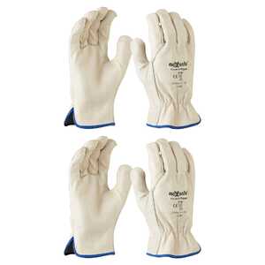Maxisafe 2 Pack Premium Beige Cowgrain Riggers Gloves | GRP141-10