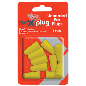 Maxisafe Uncorded Earplugs - Blister of 5 Pairs