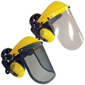 JAK Max Chainsaw Face Shield with Ear Muffs | Clear and Mesh | JM173
