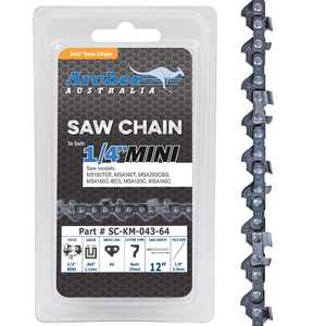 Archer 1/4" Mini .043" 72DL Semi-Chisel Chainsaw Chain Loop | KM-043-72DL