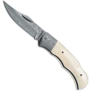 Magnum by Boker 01MB180DAM Damascus Bone Handle Back Lock Folding Knife