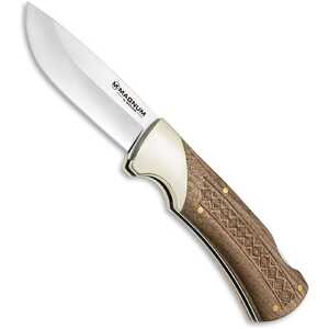 Magnum by Boker 01MB506 Woodcraft Wood Handle Satin 440A Steel Folding Knife