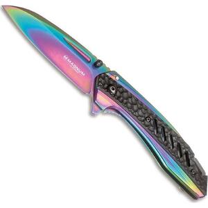 Magnum by Boker 01RY313 Rainbow Charcoal 440A Steel Wharncliffe Folding Knife