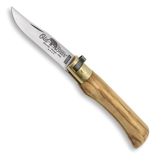 Antonini Old Bear 9306/17_LU Classical Olive Wood Small C70 Carbon Steel Folding Knife