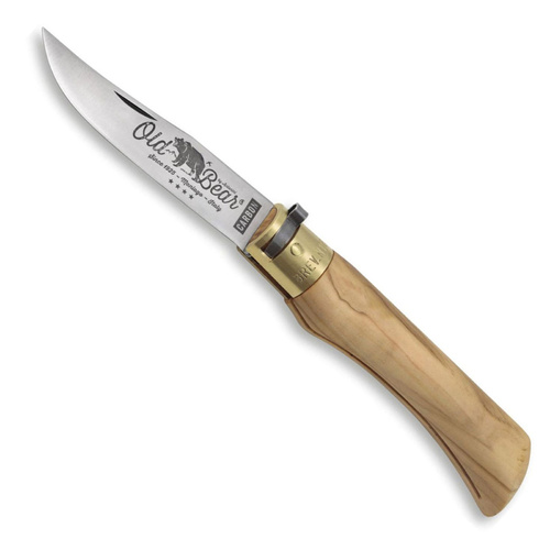 Antonini Old Bear 9306/21_LU Classical Olive Wood Large C70 Carbon Steel Folding Knife