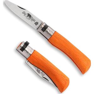 Antonini Old Bear 9351/15_MOK Orange Laminated Wood Handle Kid's Folding Knife