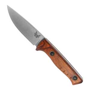 Benchmade SlipRidge Fixed Blade Knife | Dark Brown Wood / Satin | 15650