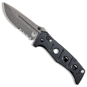 Benchmade Adamas Serrated AXIS Lock Folding Knife | Black / Grey