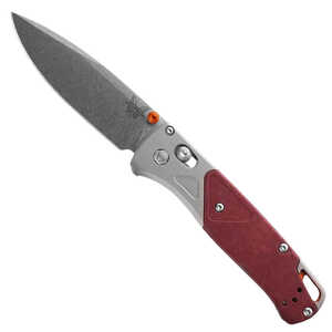 Benchmade Bugout AXIS Lock Folding Knife | Red / Stonewash