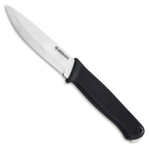 Boker 02BA200 BK-1 N690 TPE Fixed Blade Knife - Black / Silver