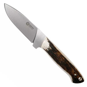 Boker 02BA325HH Dano Stag Horn N695 Blade Fixed Blade Knife - Brown / Silver