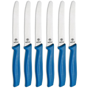 Boker 6pc 105mm Sandwich and Steak Knife Set | Blue / Satin