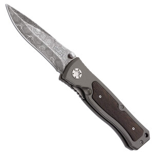 Boker Leopard Damast II Liner Lock Folding Knife | Black / Damascus