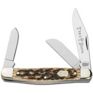 Boker 117474AB Stockman Appaloosa Bone Handle Satin C75 Steel Folding Knife