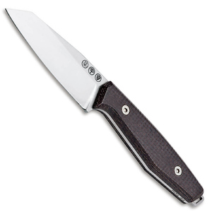 Boker 121502 AK1 Bison Burlap Micarta Handle RWL34 Reverse Tanto Fixed Blade Knife