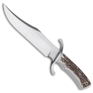 Boker Bowie Fixed Blade Knife w/ Sheath - Stag / Satin | 121547HH