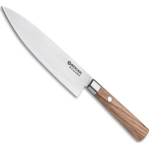 Boker 130439DAM 15cm Damascus Steel Olive Wood Handle Small Chef's Kitchen Knife