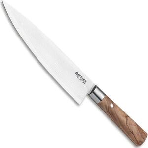 Boker 130441DAM 21cm Damascus Steel Olive Wood Handle Large Chef's Kitchen Knife