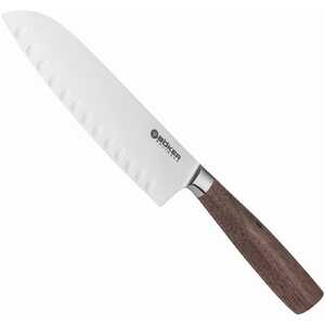 Boker 130735 Core 16.5cm Walnut Wood Handle Hollow Edge Santoku Kitchen Knife