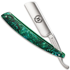 Boker 140203 6/8" Abalone Handle O1 Carbon Steel French Point Straight Razor