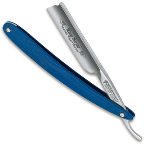 Boker 140560 Tiny Razor Blue G10 Handle Barber's Notch Hollow Grind Straight Razor