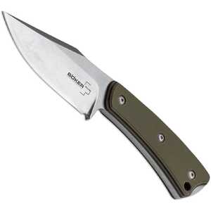 Boker Plus 02BO005 Pirahna Green G10 Handle Satin 440C Steel Fixed Blade Knife