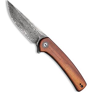 CIVIVI C19026B-DS2 Mini Asticus Cuibourtia Wood Handle Damascus Blade Folding Knife