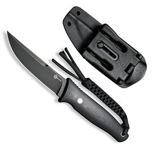 CIVIVI C19046-3 Tamashii All Black Fixed Blade Knife with Sheath