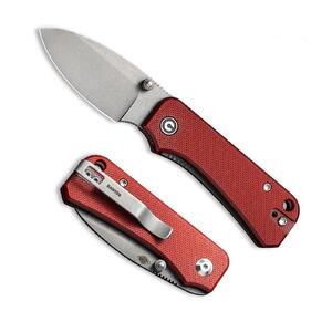 CIVIVI Baby Banter Liner Lock Folding Knife | Burgundy / Grey