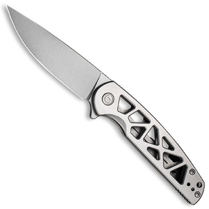 CIVIVI C20006-A Perf Plain Skeletonized Steel Handle Nitro-V Steel Folding Knife