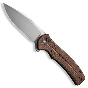 CIVIVI Cogent Button Lock Folding Knife | Brown / Satin